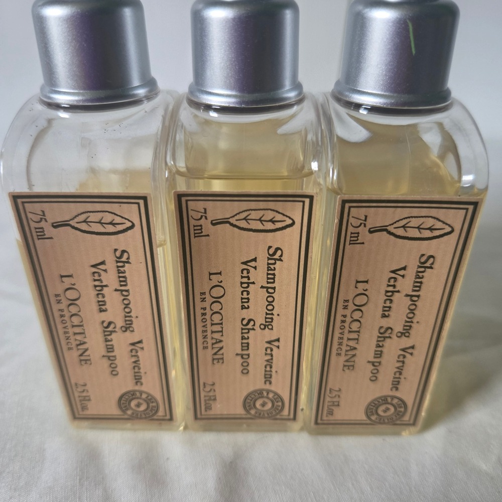 Lot of 3 L'Occitane Verbena Shampoo Travel Size 2.5oz / 75ml Each Made in France